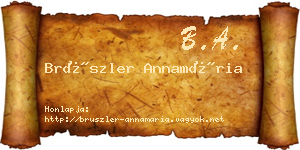 Brüszler Annamária névjegykártya